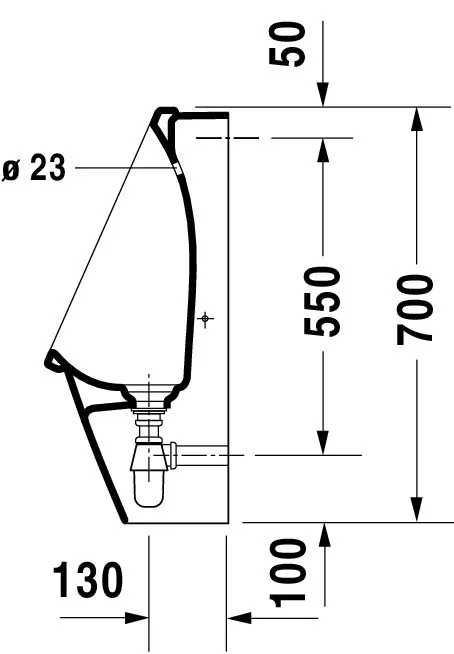 Urinal Starck 3, Zulauf von hinten rimless, ohne Fliege, weiß Urinal Starck 3, Zulauf von hinten rimless, ohne Fliege, weiß