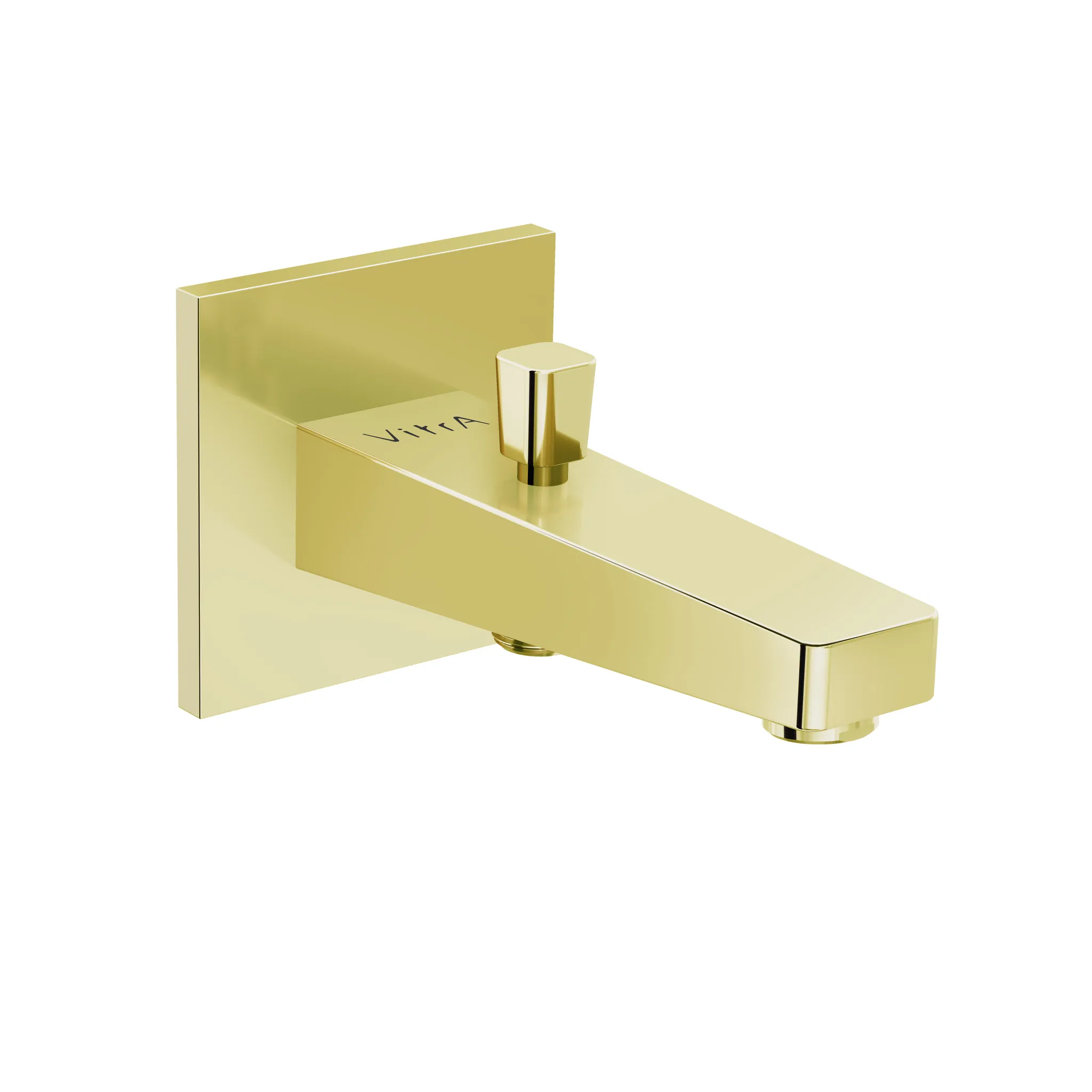 VitrA Flow Square Wanneneinlauf mit Brauseabgang Ausladung 16 cm Aufputzmontage Gold Soft