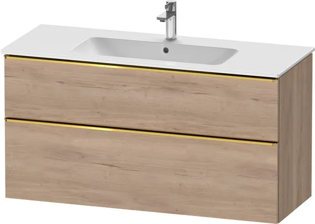 Duravit Waschtischunterschrank wandhängend „D-Neo“ 121 × 62,5 × 46,2 cm in Eiche Marmoriert