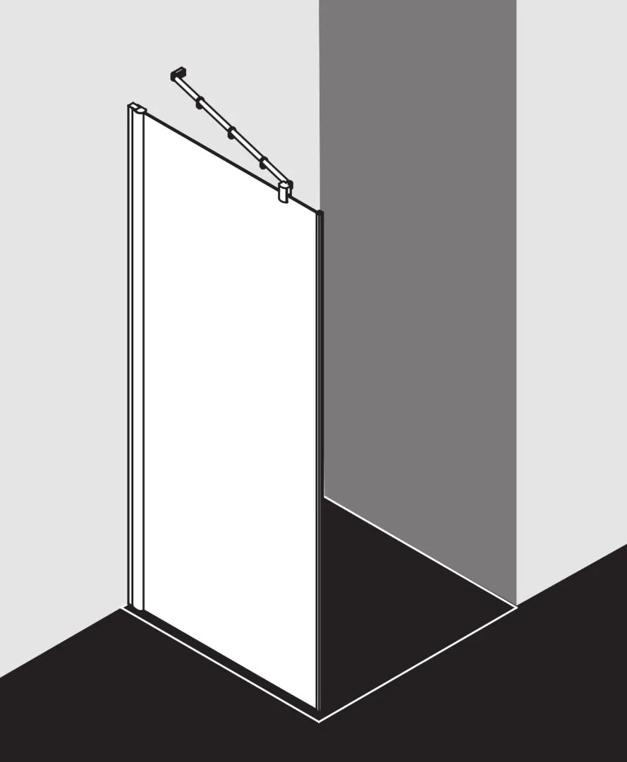 Kermi Seitenwand Seitenwand für Ecke „Diga“ Glas Klar, Profile Silber Hochglanz, BV: 680 - 700 mm GAK: 665 - 685 mm WE: 690 - 710 mm H: 1850 mm