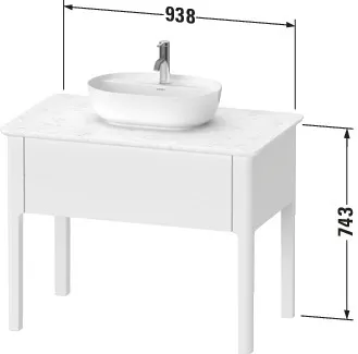 Duravit Waschtischunterschrank bodenstehend „Luv“ 93,8 × 74,3 × 57 cm Weiß Seidenmatt