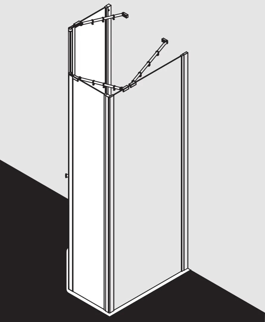 Kermi Duschdesign IBIZA 2000 Fünfeck-Duschkabine (Schwingtür mit Festfeldern) weiß, 1000x2000 mm