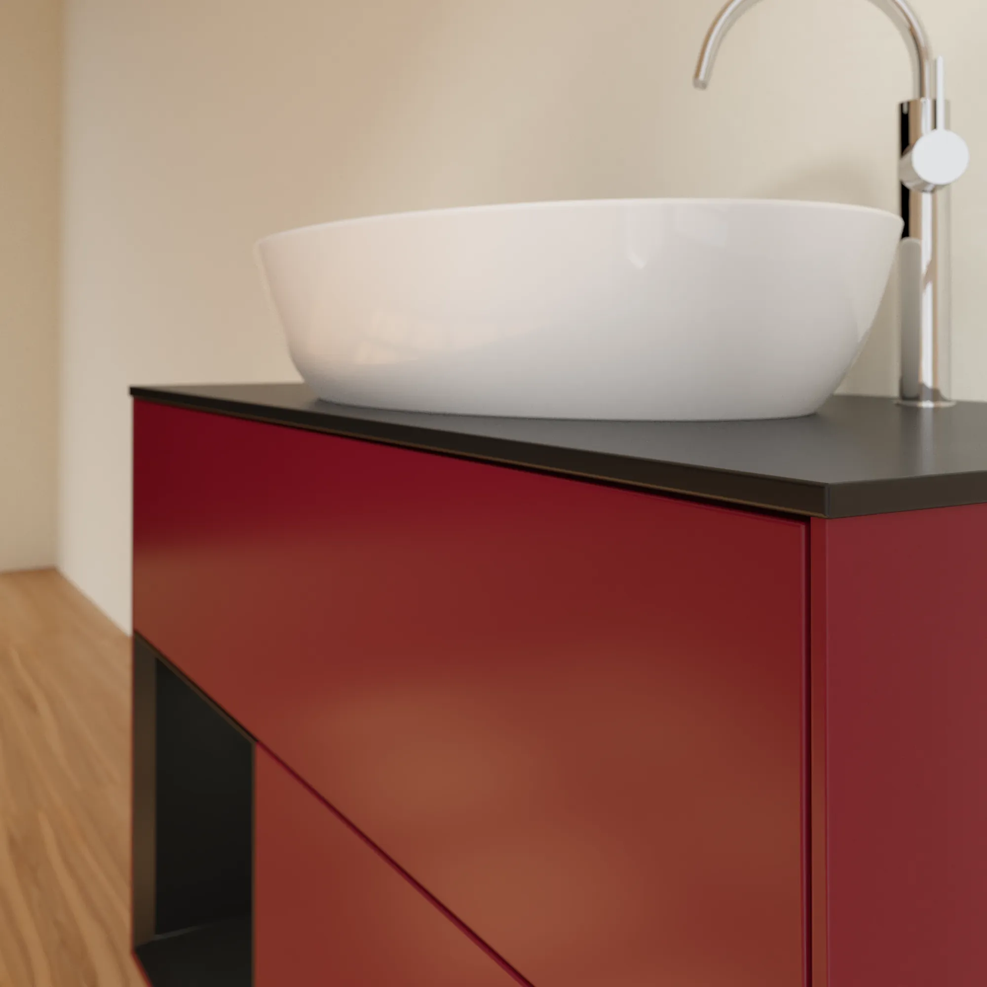 Villeroy & Boch Waschbeckenunterschrank Finion F89, 1000x603x501 mm, Peony Matt Lacquer, mit Beleuchtung und Push-to-open Funktion
