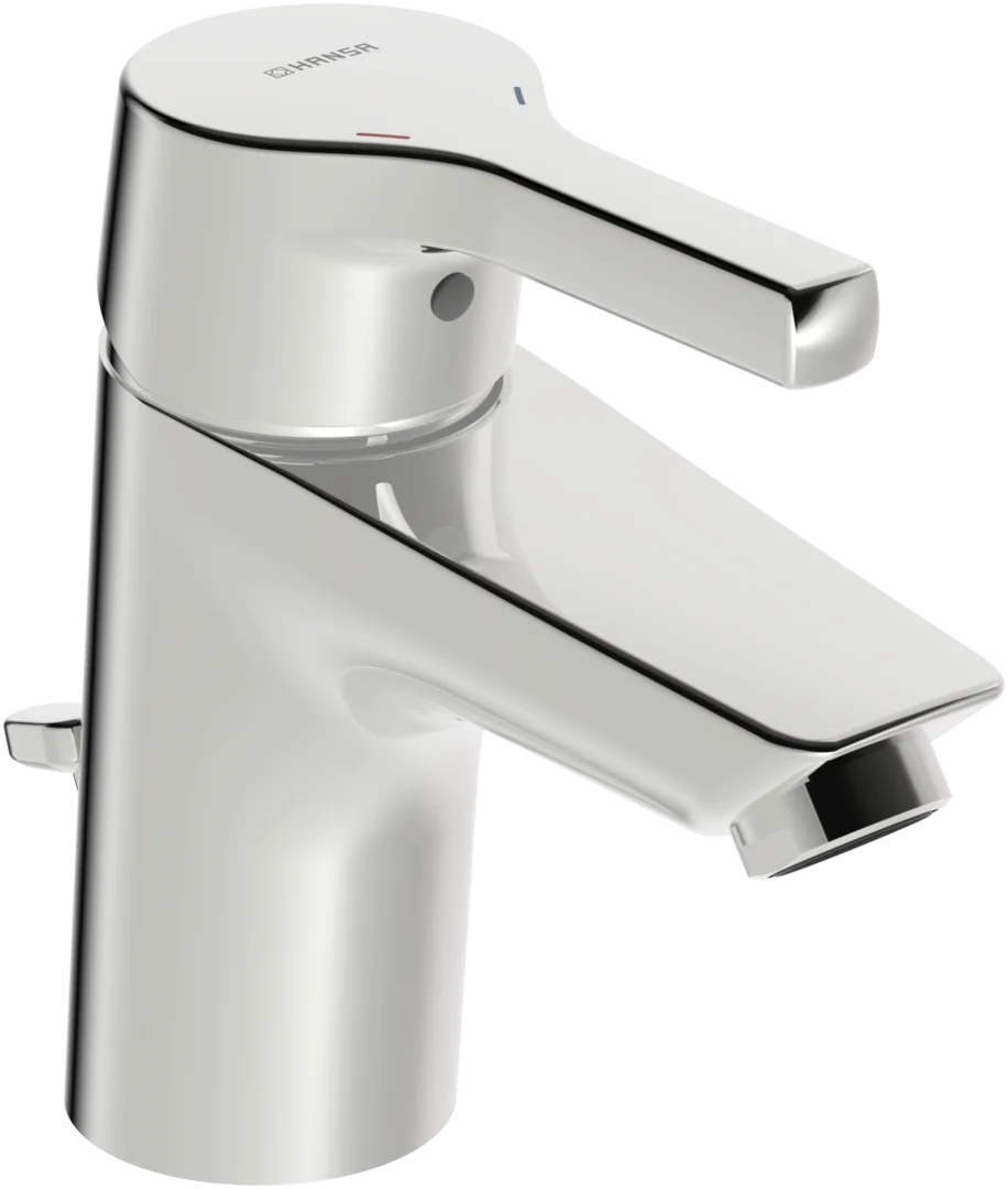 HA Einhebelmischer Waschtischbatterie HANSAPALENO 5635 Ablaufgarnitur mit Zugstange Ausladung 103 mm DN15 Chrom