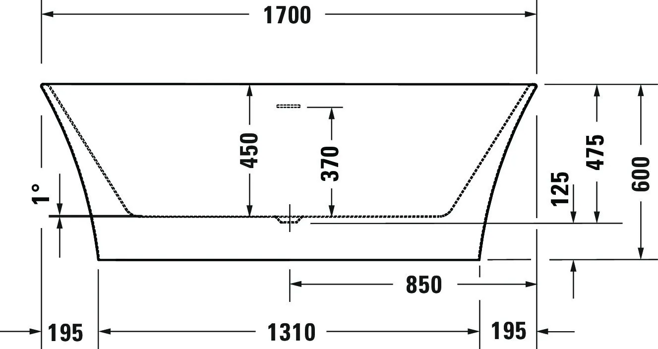 Duravit Badewanne „DuraToro“ freistehend rechteck 170 × 75 cm