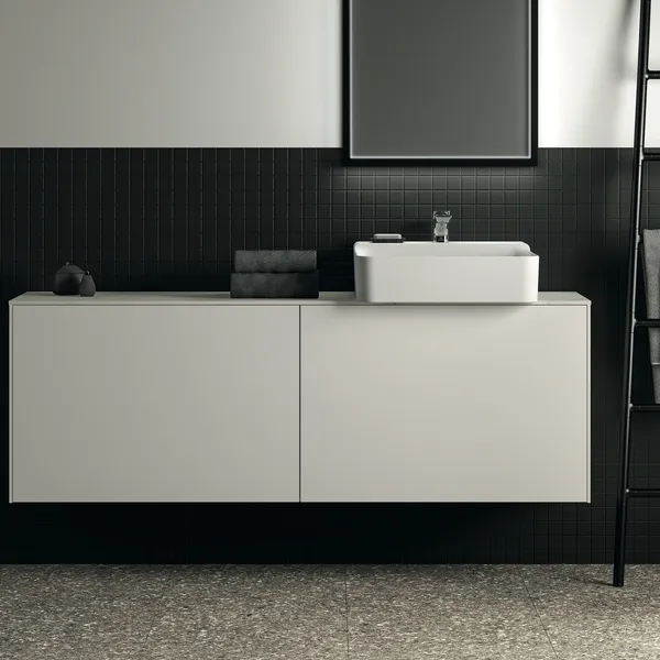 Waschtischplatte Conca, aus Keramik, 1587x373x6mm, Marmor Noir Desir Waschtischplatte Conca, aus Keramik, 1587x373x6mm, Marmor Noir Desir