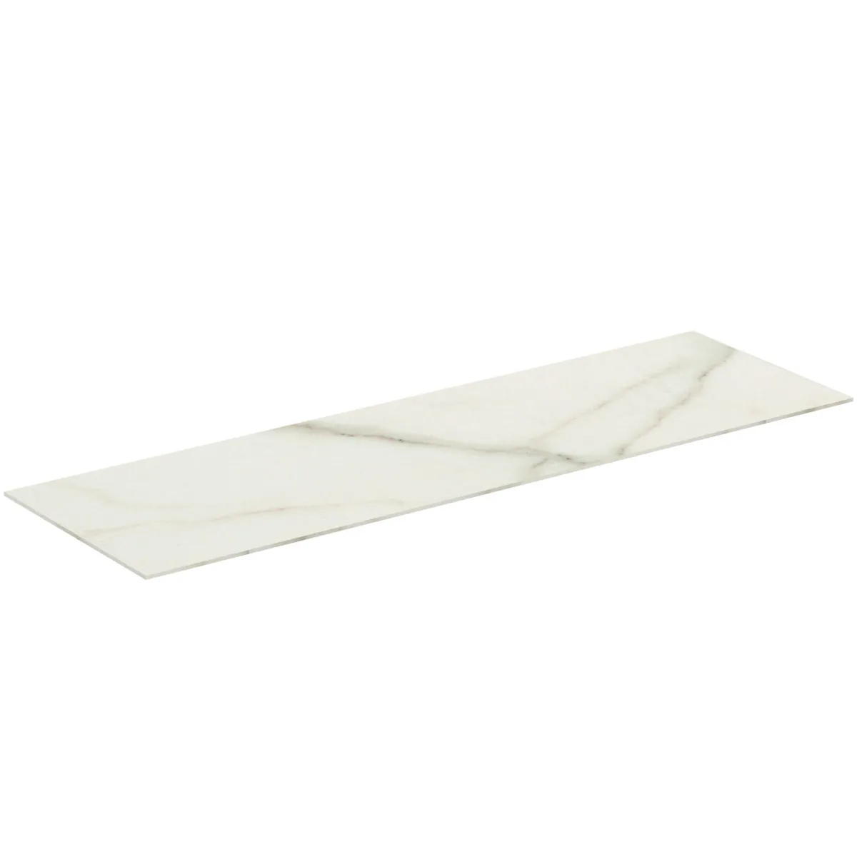 Waschtischplatte Conca, aus Keramik, 1202x373x6mm, Marmor Noir Desir
