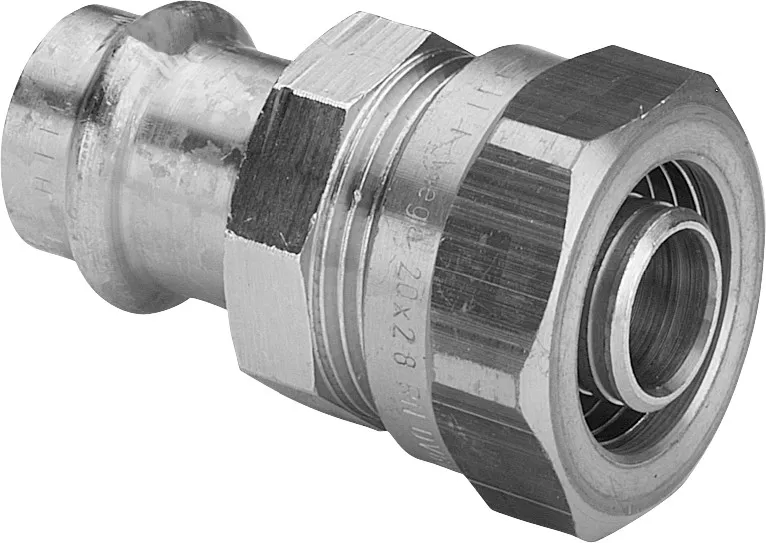 „Sanpress“ Übergangsstück mit Klemmverschraubung 15 × 16 mm „Sanpress“ Übergangsstück mit Klemmverschraubung 15 × 16 mm