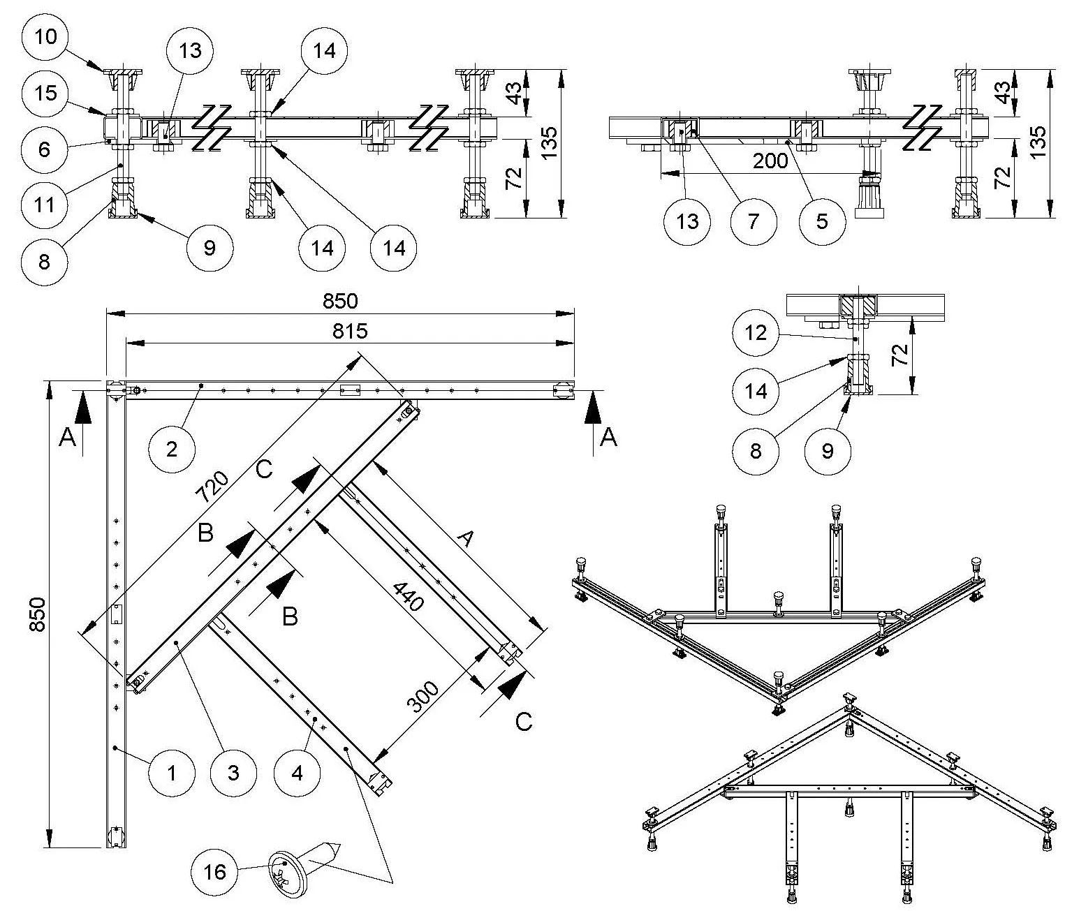 Hoesch Untergestell für Duschwanne „Samar“ 90 × 88 cm Hoesch Untergestell für Duschwanne „Samar“ 90 × 88 cm
