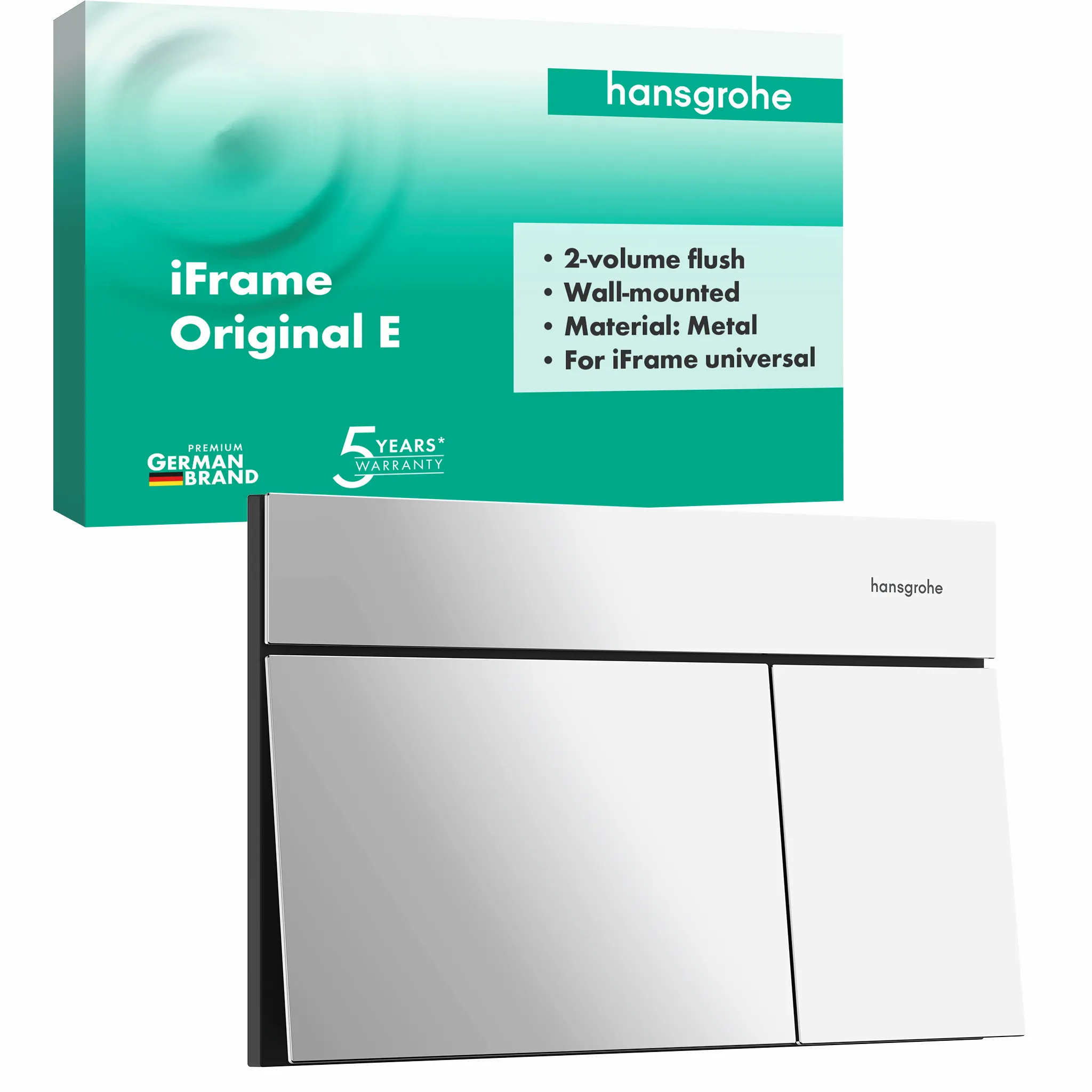 iFrame Element E Betätigungsplatte für 2-Mengen-Spülung, Chrom