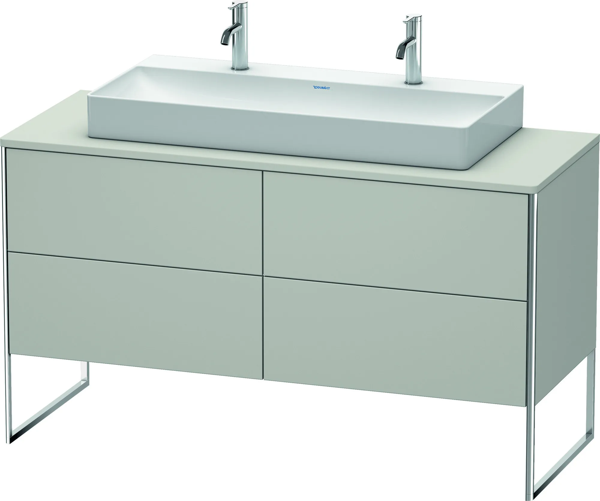 Duravit Waschtischunterschrank bodenstehend „XSquare“ 140 × 77,8 × 54,8 cm Betongrau Matt Duravit Waschtischunterschrank bodenstehend „XSquare“ 140 × 77,8 × 54,8 cm Betongrau Matt