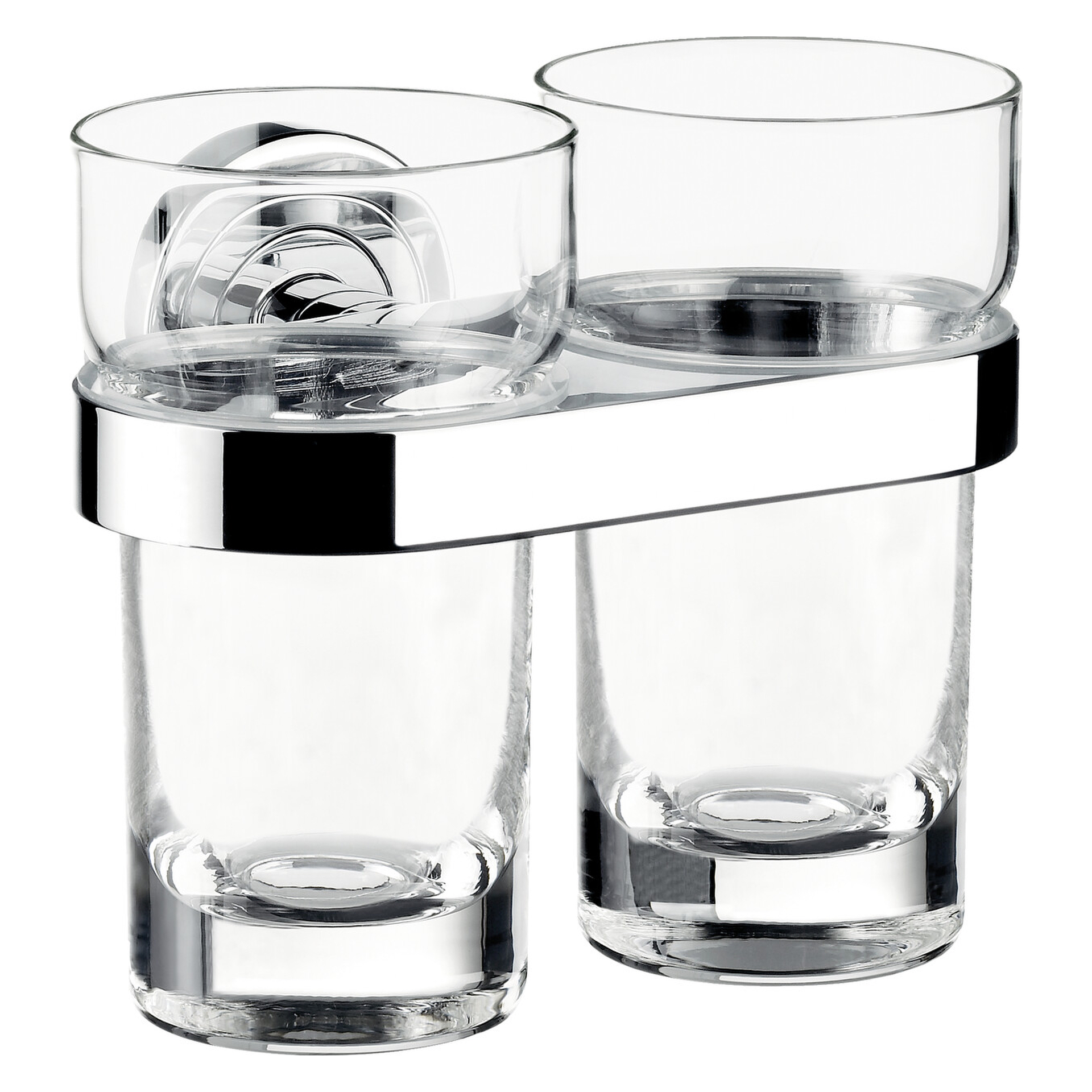polo Doppelglashalter Glasteile klar, chrom
