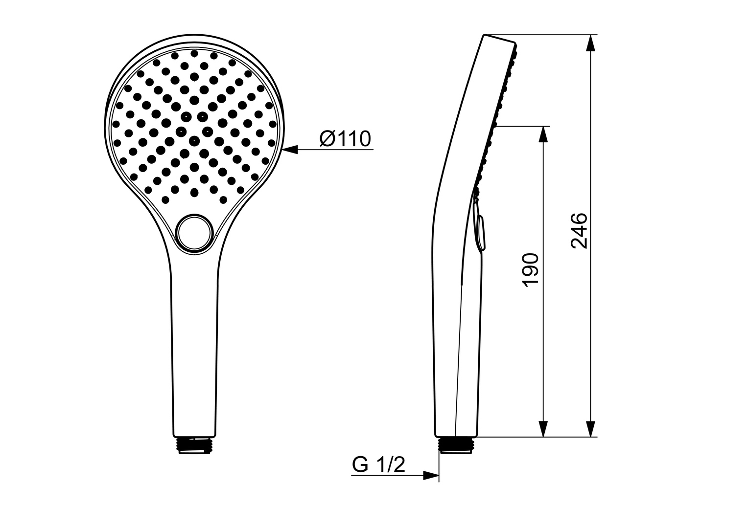 Handbrause, d 110 mm VIVA 4433 Chrom