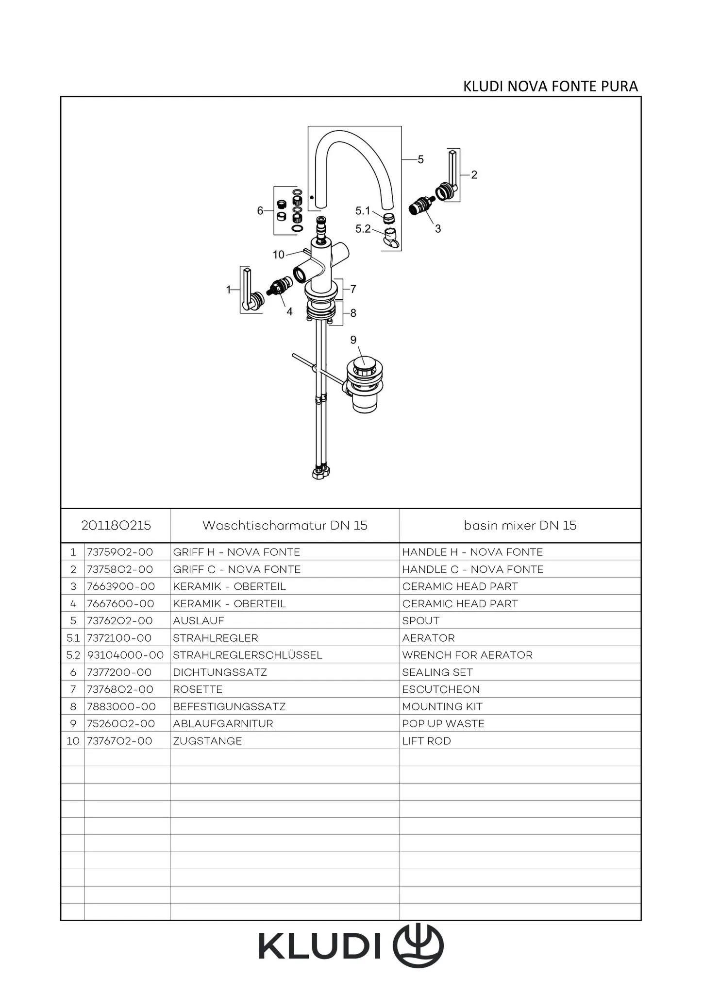 NOVA FONTE Waschtischarmatur PURISTIC Einlochmontage chrom NOVA FONTE Waschtischarmatur PURISTIC Einlochmontage chrom