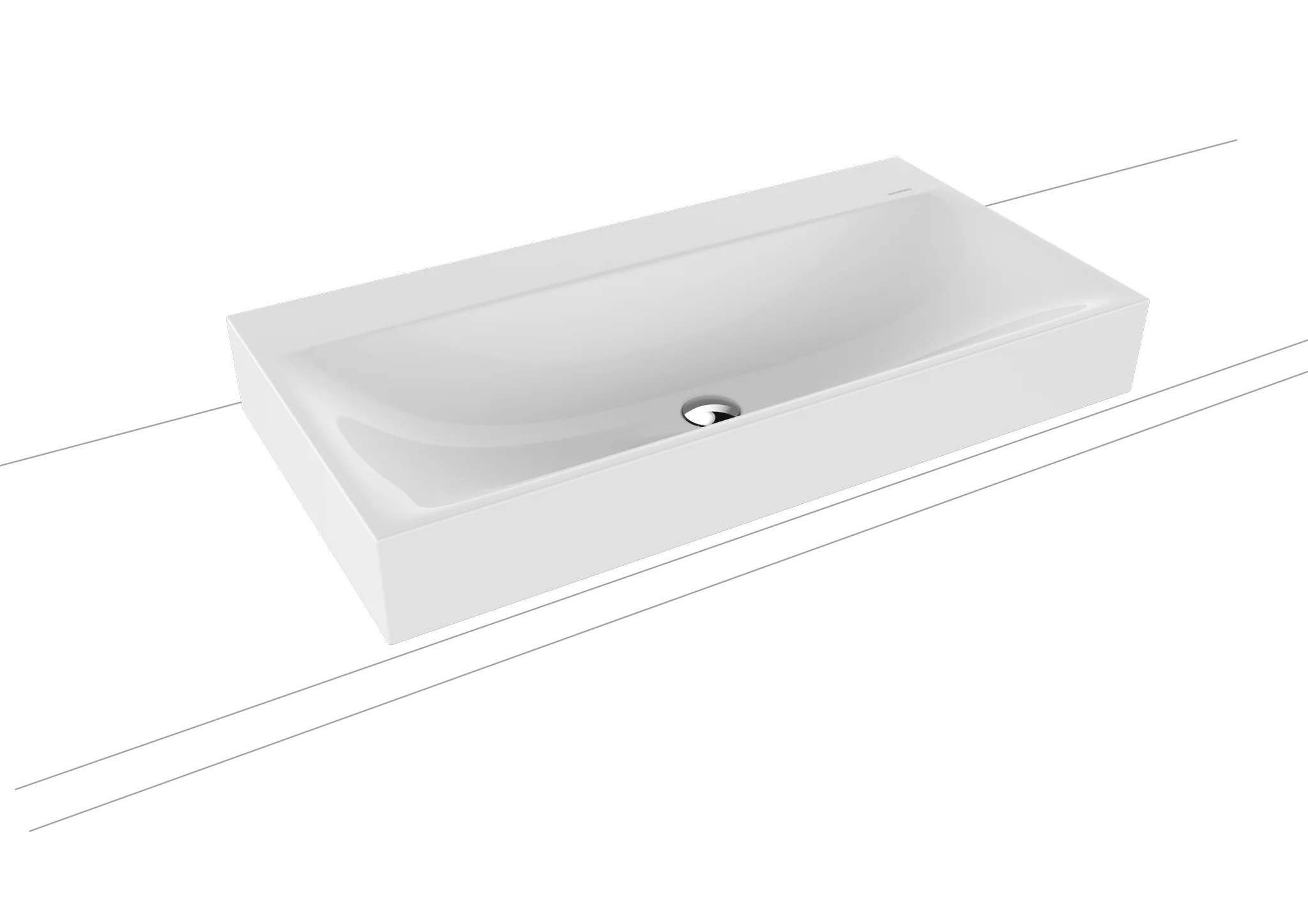 Aufsatzwaschtisch „Silenio“ 90 × 46 cm, ohne Hahnlochbohrung in schwarz, mit Perl-Effekt