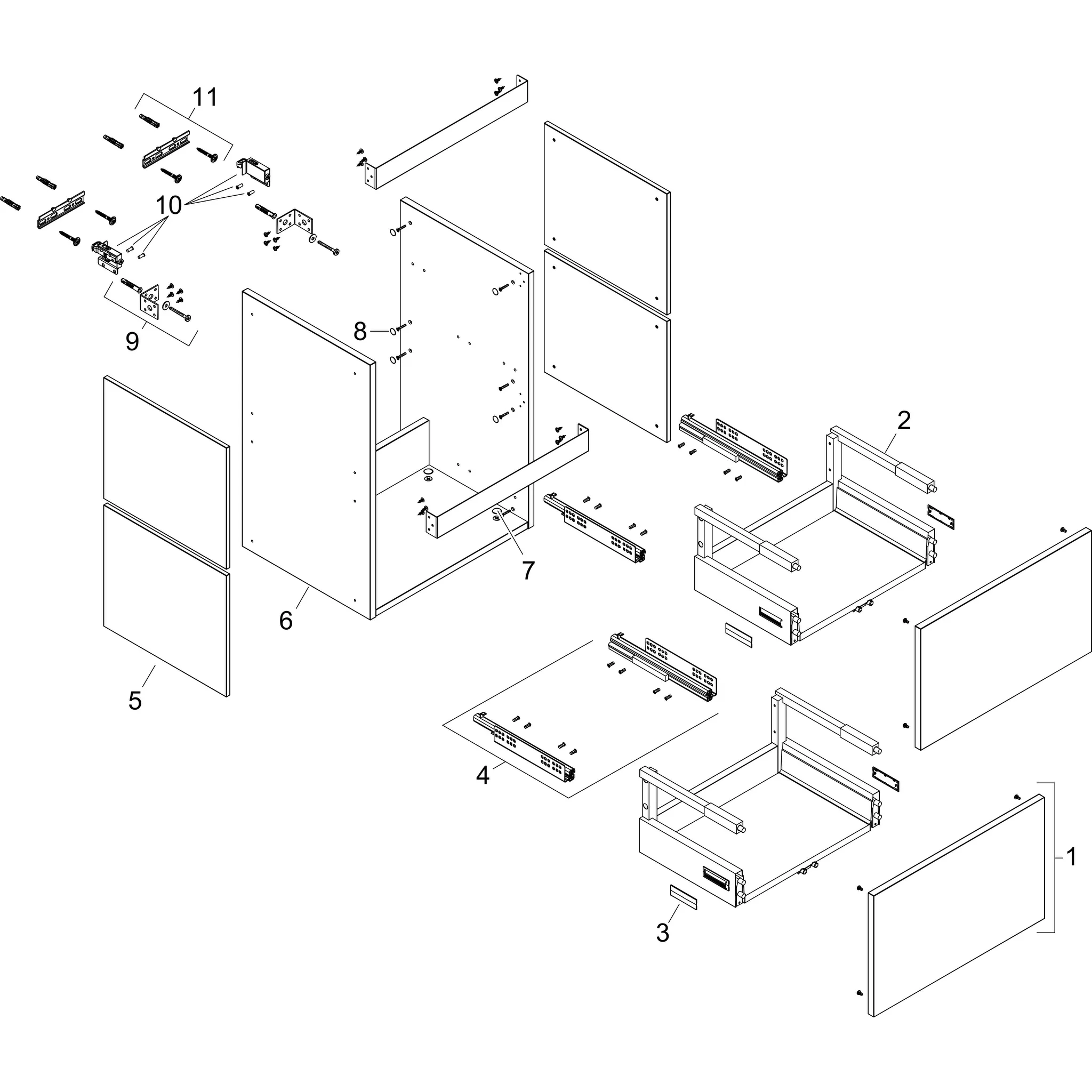 Hansgrohe Xilesa E Waschtischunterschrank 980⁄470 mit 2 Schubkästen, Eiche Kaschmir