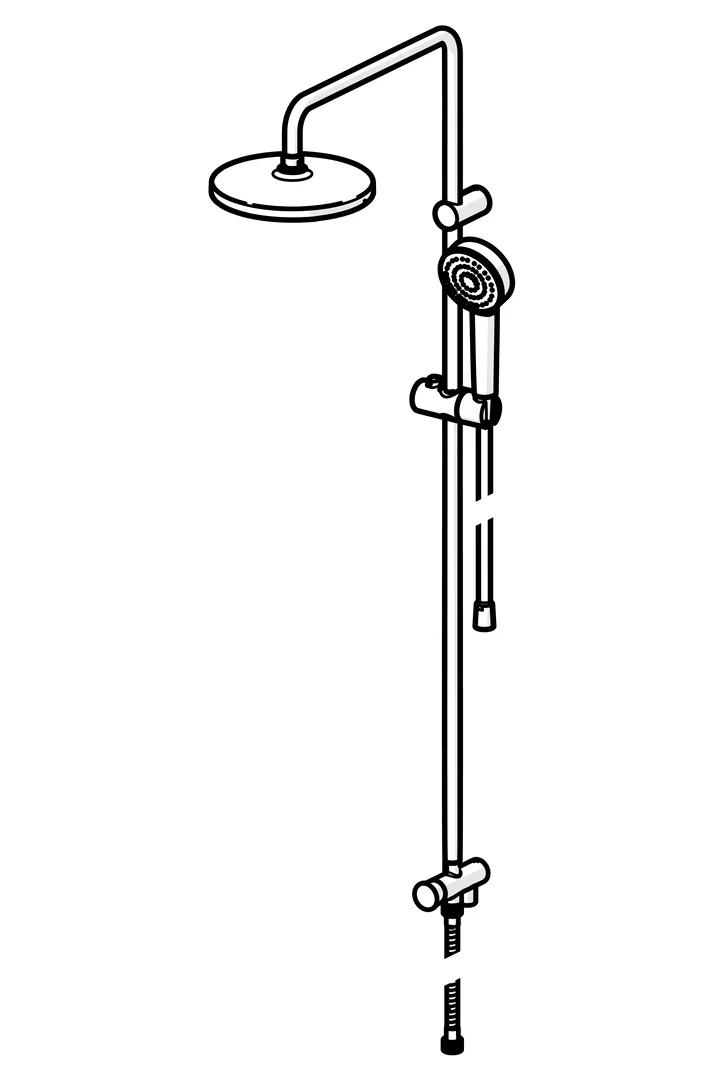 HansaBASIC Kopfbrause Set 5538 1-strahlig Chrom HansaBASIC Kopfbrause Set 5538 1-strahlig Chrom