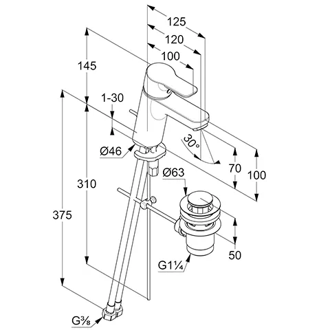 Kludi PURE & EASY WT-EHM 70 ECO PLUS Waschtisch-Einhandmischer chrom Kludi PURE & EASY WT-EHM 70 ECO PLUS Waschtisch-Einhandmischer chrom