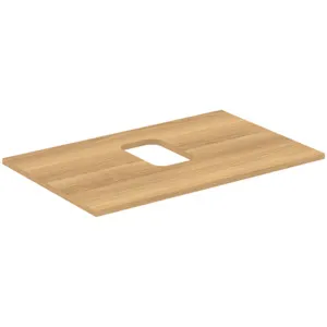 Waschtischplatte i.life B mittiger Ausschnitt für eine Schale 802x507x18mm Weiß matt
