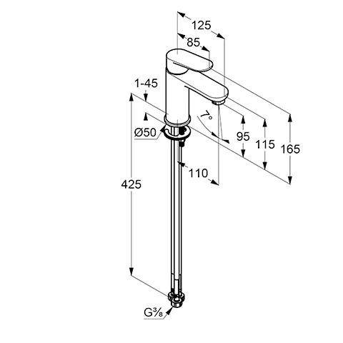 Kludi-X1 Waschtisch-EHM 100 DN 15 mattschwarz