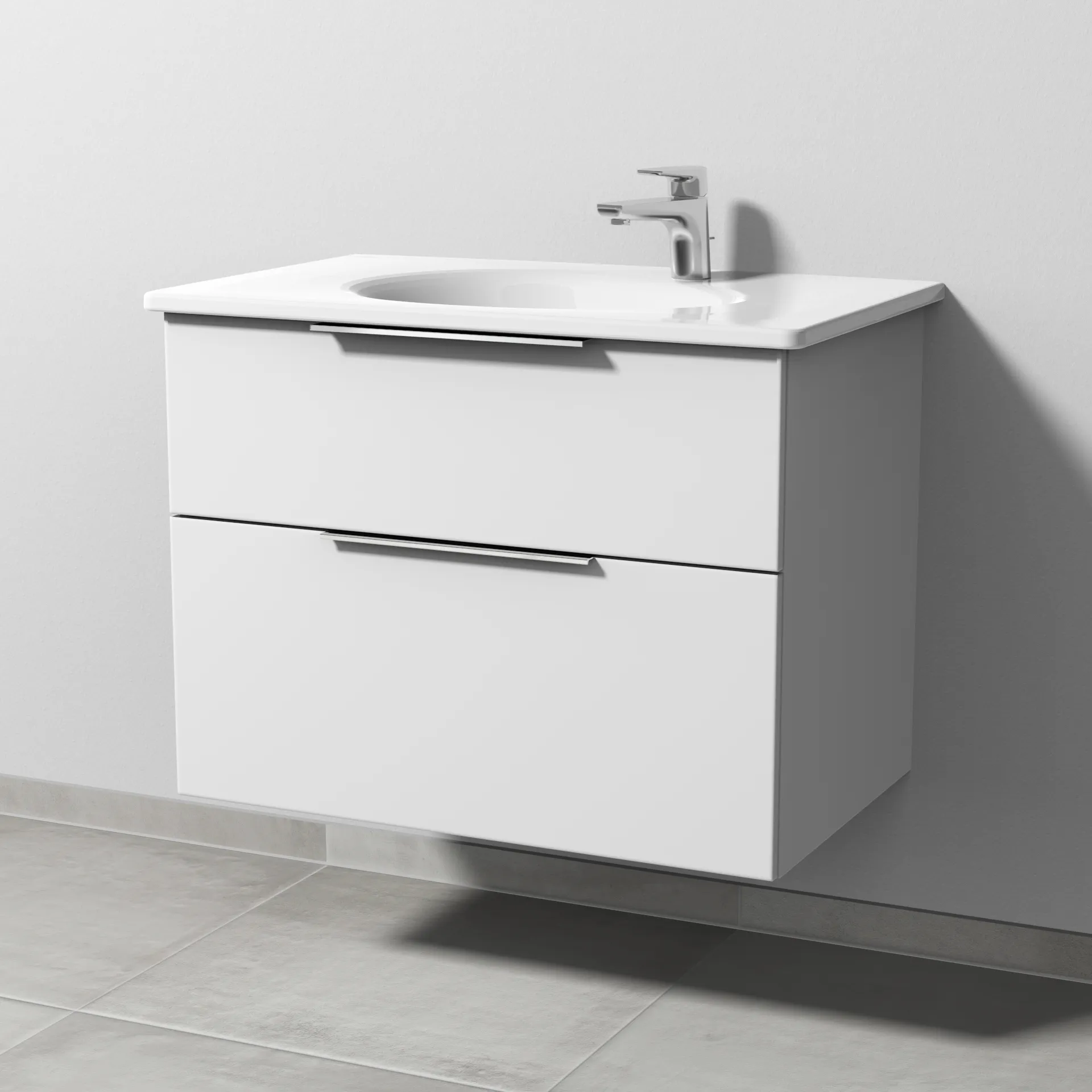 Sanipa Waschtischunterschrank „3way“ passend zu Keramik-Waschtische Antao von Villeroy & Boch 755 × 588 × 482 mm in Weiß-Soft