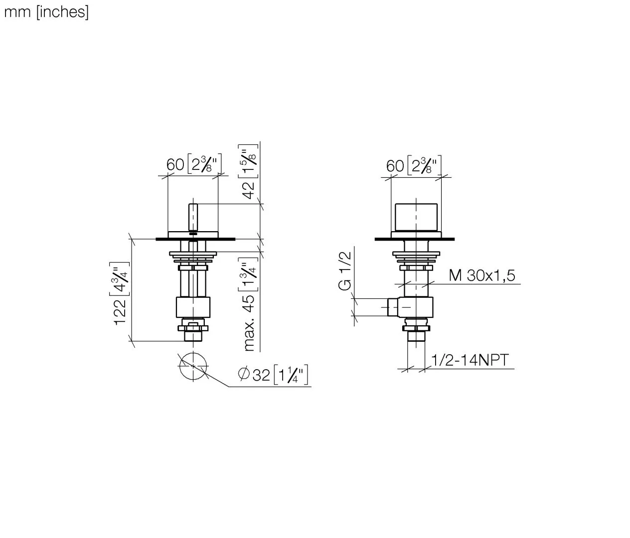 Dornbracht MEM Seitenventil linksschließend warm Chrom Dornbracht MEM Seitenventil linksschließend warm Chrom