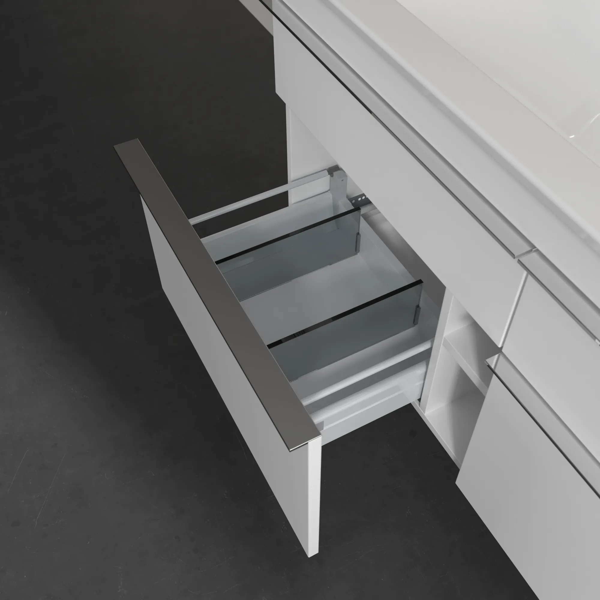 Villeroy & Boch Waschtischunterschrank „Venticello“ für Schrank-Doppelwaschtisch 1153 × 590 × 502 mm Weiß Matt, für Becken mittig