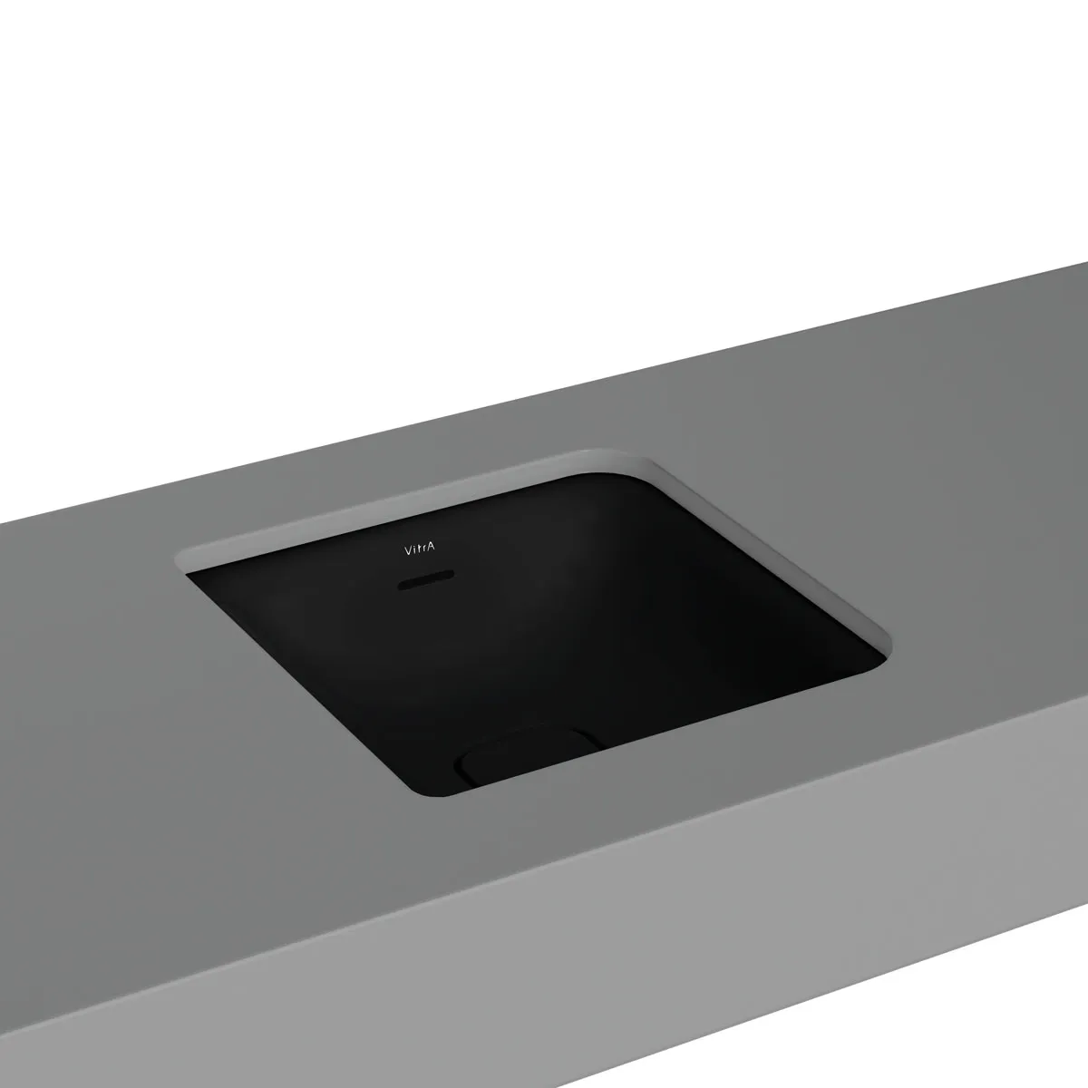 VitrA New Metropole Unterbauwaschtisch quadratisch 40 cm mit Überlaufschlitz Schwarz Matt
