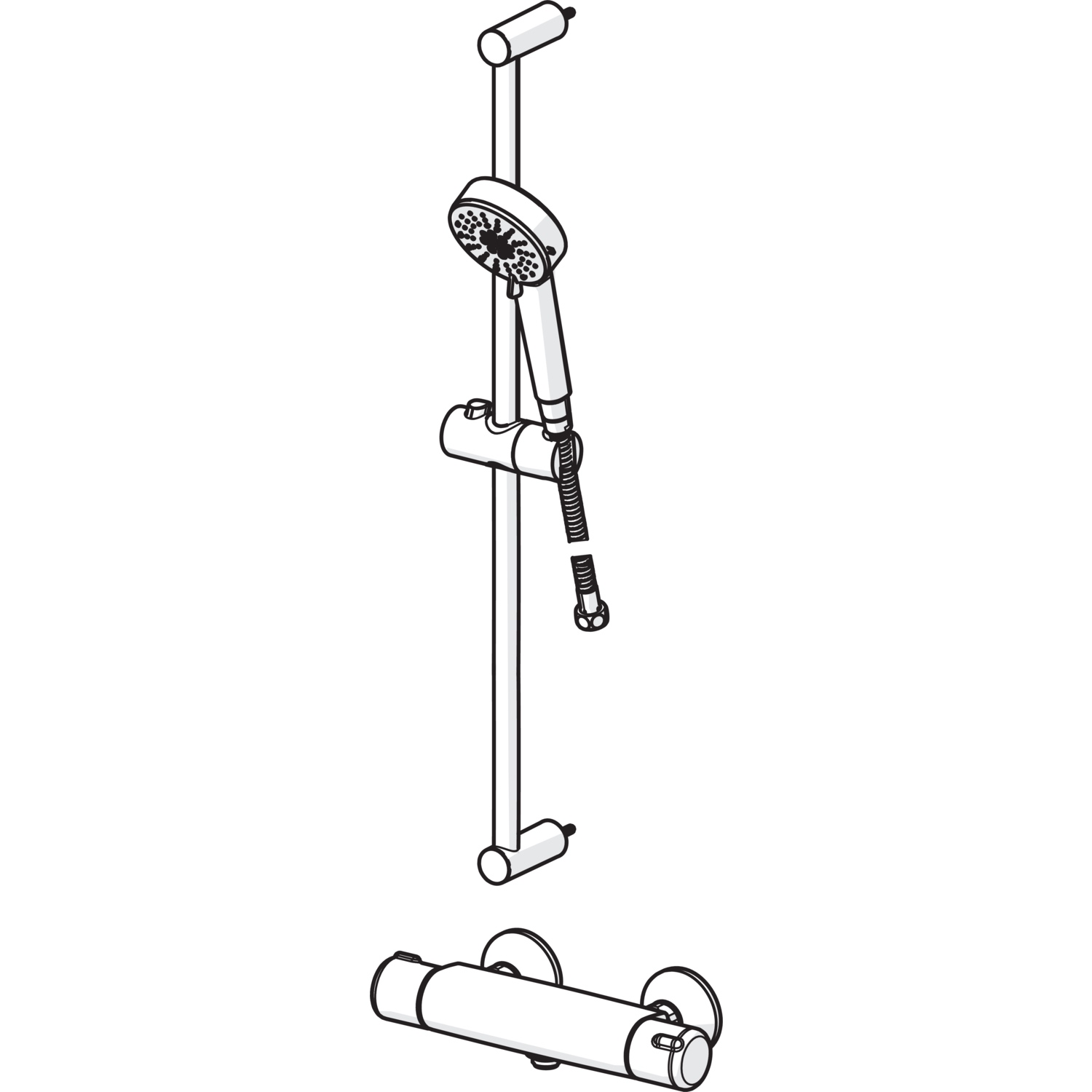 Zweihand-Duscharmatur „Basic“ in Chrom Zweihand-Duscharmatur „Basic“ in Chrom