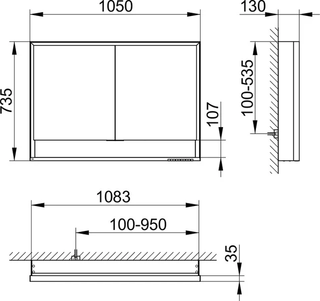 KEUCO ROYAL LUMOS Spiegelschrank Wandvorbau 2-türig kurze Tür silber-eloxiert KEUCO ROYAL LUMOS Spiegelschrank Wandvorbau 2-türig kurze Tür silber-eloxiert