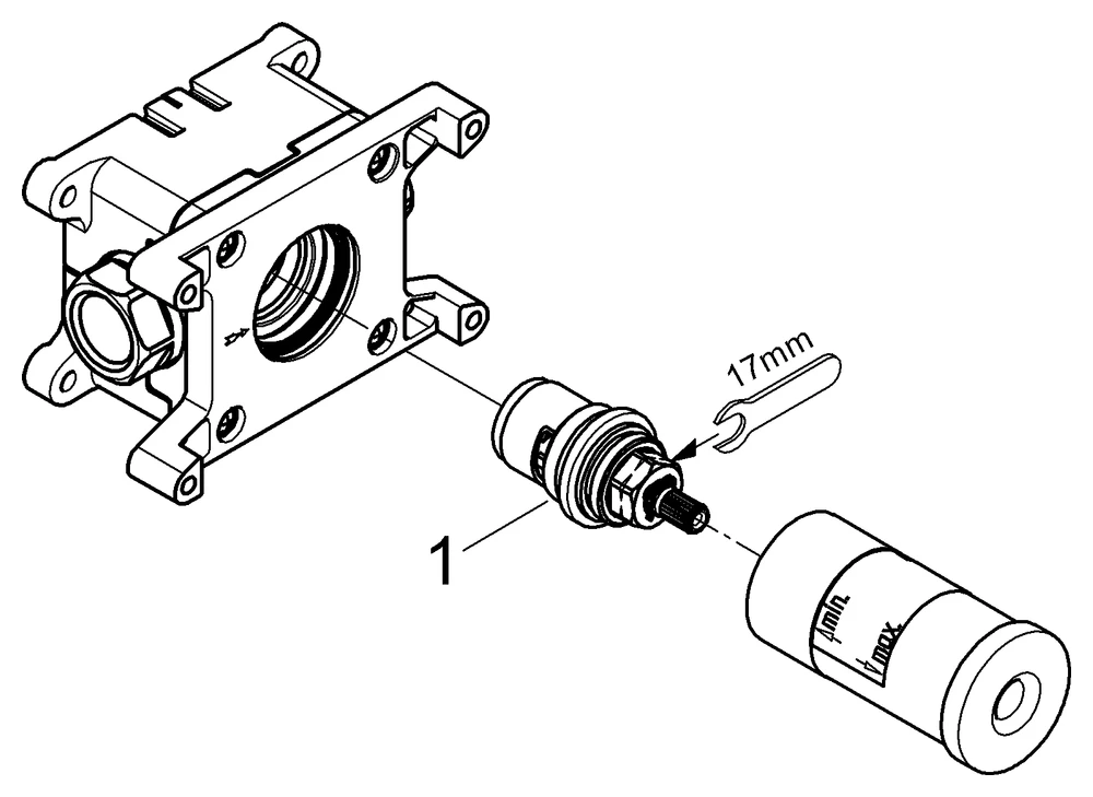 Einbaubox Rapido C 35028, für 1-fach Unterputz-Ventil, für Nass- und Trockenausbau, vormontiertes Keramik-Oberteil 3/4″, Anschlussgewinde Zuläufe 1/2″