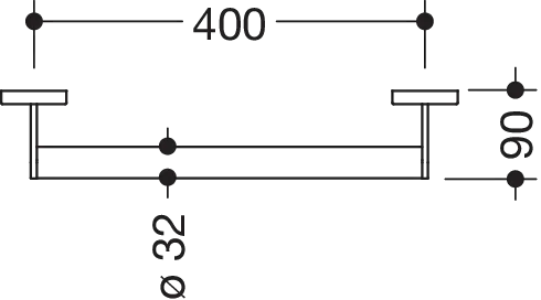 Haltegriff mobil, Edelstahl, pulverbeschichtet, Achsmaß 400 mm, Durchmesser 32 mm, in Farbe DC (Schwarz tiefmatt) Haltegriff mobil, Edelstahl, pulverbeschichtet, Achsmaß 400 mm, Durchmesser 32 mm, in Farbe DC (Schwarz tiefmatt)