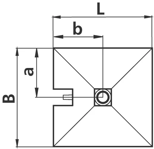 Duschelement Ablauf mittig „Point“ 90 × 90 cm