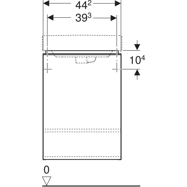 Smyle Square Unterschrank für Handwaschbecken, mit einer Tür: 44.2x61.7x35.6cm, weiß, Breite Waschtisch=45cm, Tür=Anschlag rechts