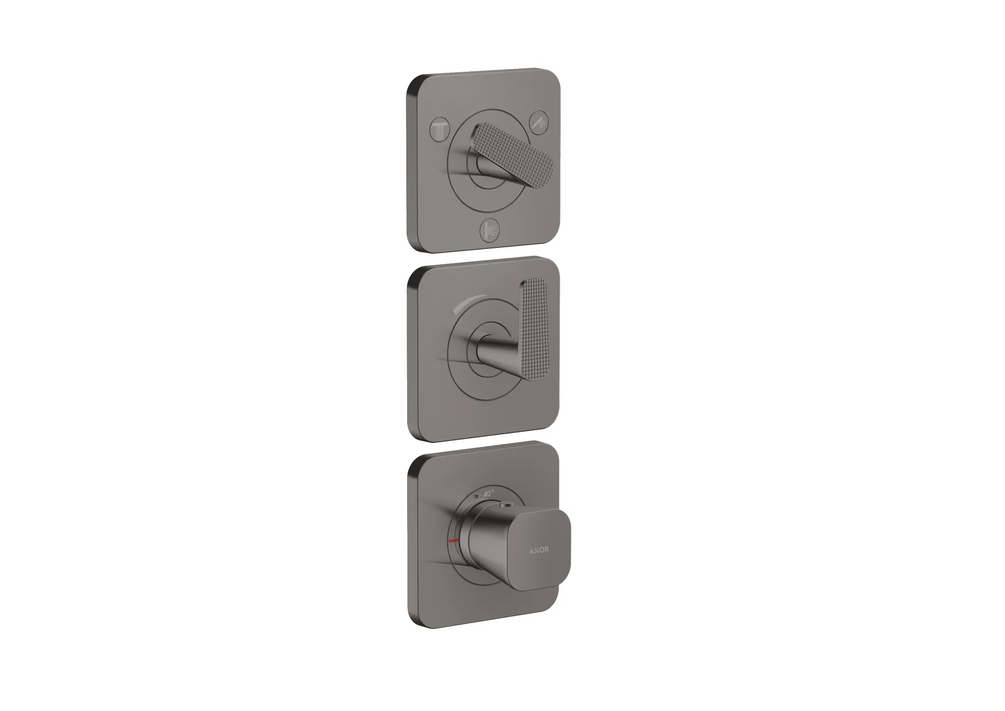 AXOR Citterio C Thermostatmodul 380/120 Unterputz mit Rosetten für 3 Verbraucher - Cubic cut Chrom