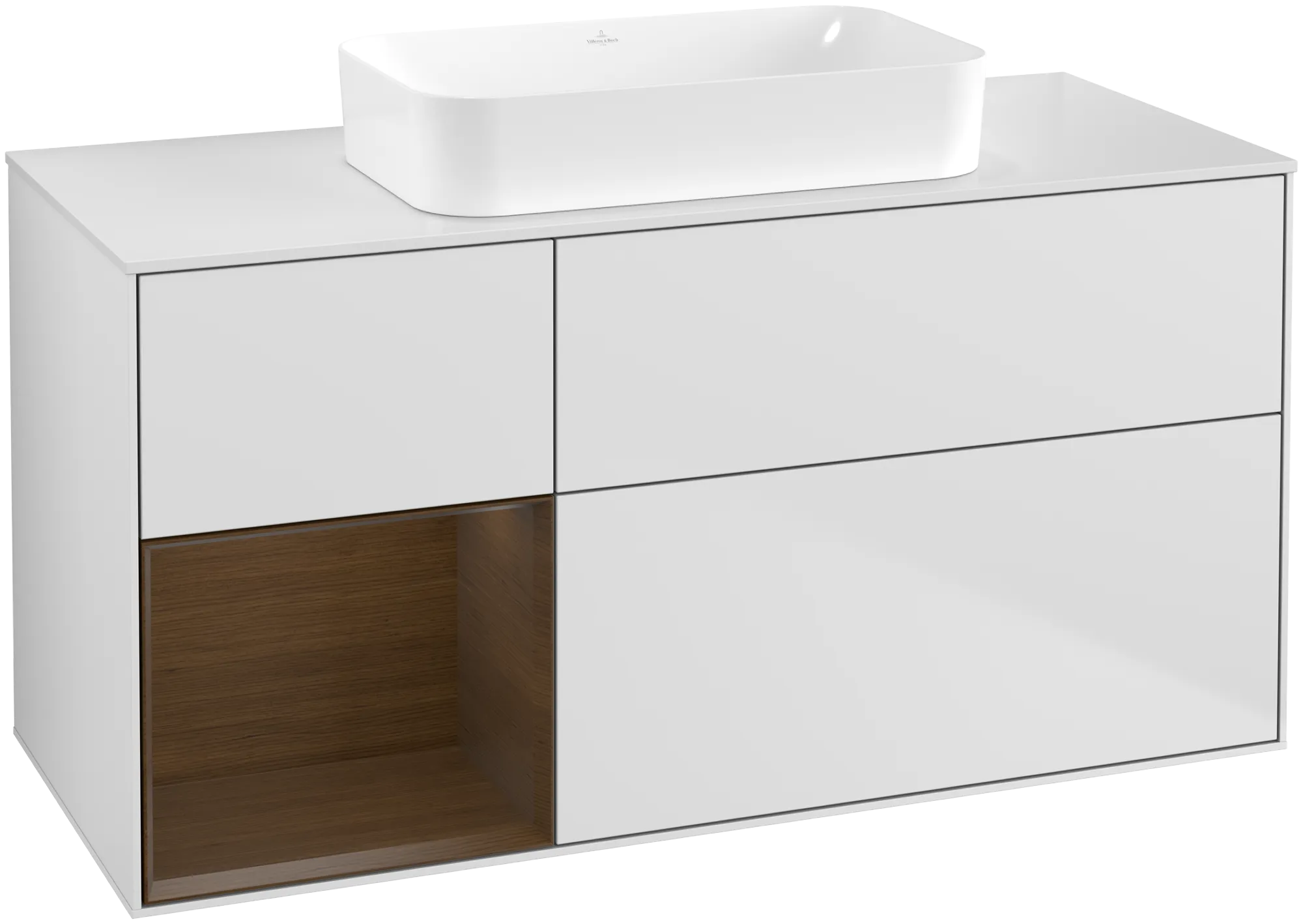 Villeroy & Boch Finion Waschbeckenunterschrank G70, 1200x603x501mm, mit Beleuchtung, Weiß