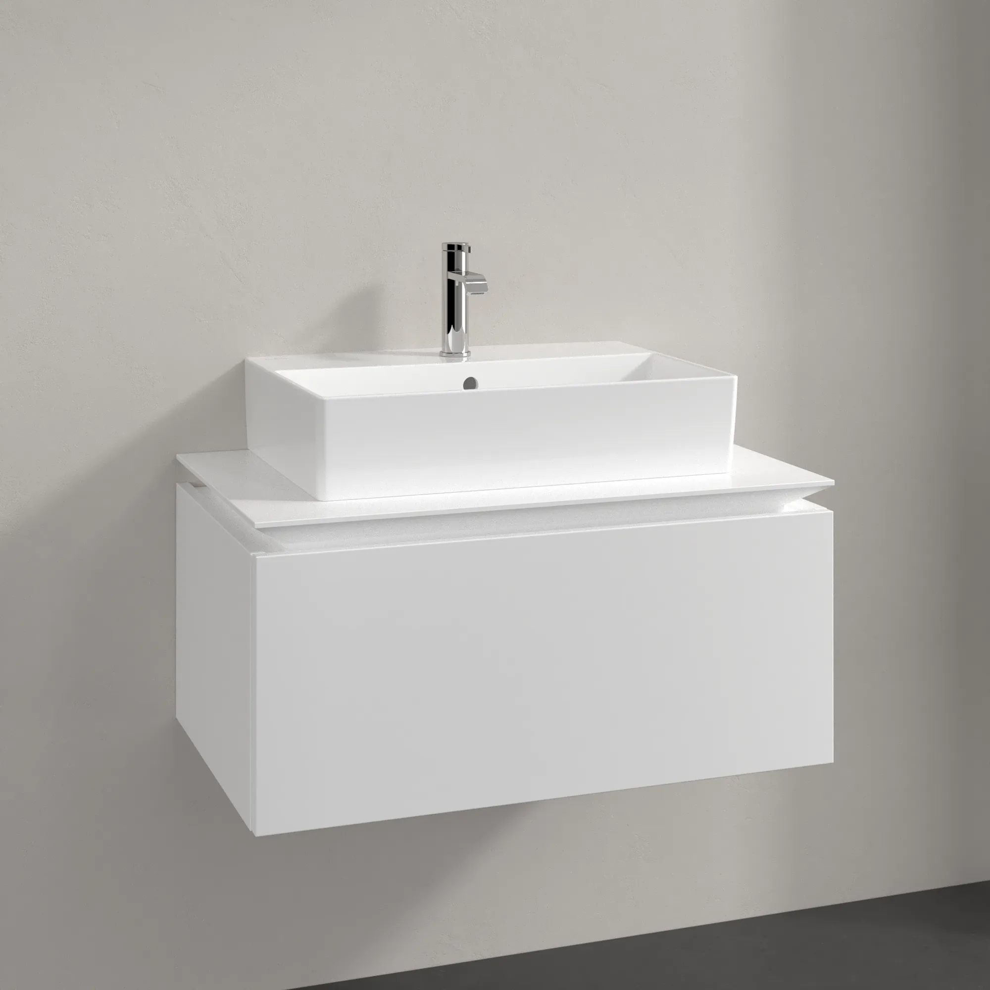 Villeroy & Boch Waschtischunterschrank „Legato“ für Schrankwaschtisch 800 × 380 × 500 mm Weiß Matt, für Becken mittig Villeroy & Boch Waschtischunterschrank „Legato“ für Schrankwaschtisch 800 × 380 × 500 mm Weiß Matt, für Becken mittig