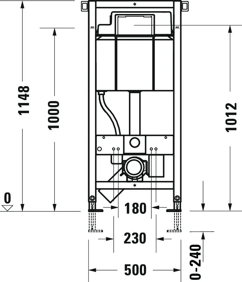 Duravit Vorwand-/Einbauelement für Toilette Installationselement Trockenbau für WC „DuraSystemInstallationselemente“ 114,8 × 50 cm in