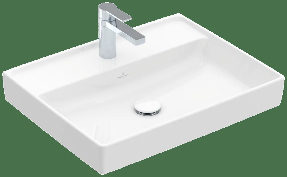 Villeroy & Boch Collaro Waschbecken 600x470mm Rechteck TitanCeram Weiß Alpin