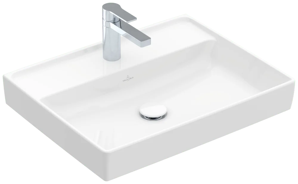 Villeroy & Boch Collaro Wandwaschbecken, 600x470x160mm, glänzend weiß Alpin, TitanCeram, Metropolitan Stil Villeroy & Boch Collaro Wandwaschbecken, 600x470x160mm, glänzend weiß Alpin, TitanCeram, Metropolitan Stil