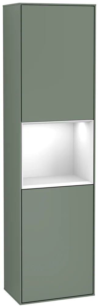 Villeroy & Boch Hochschrank Finion F460GF 418x1516x270 mm, Olive Matt Lacquer, mit Beleuchtung und Push-to-open Funktion