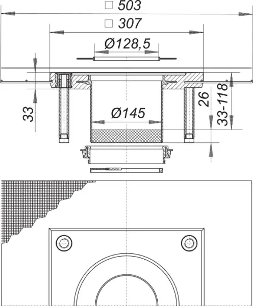 Aufstockelement CeraDrain S 15 Aufstockelement CeraDrain S 15