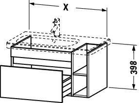 Duravit Waschtischunterschrank wandhängend „DuraStyle“ 73 × 39,8 × 44,8 cm