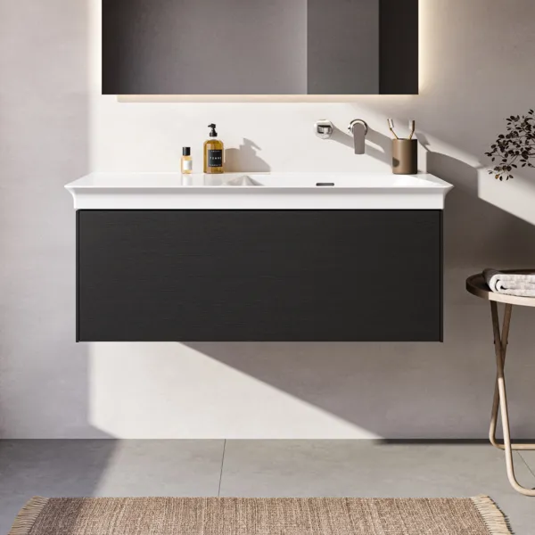 Ideal Standard Waschtischunterschrank „Conca“ 100 × 37 × 50,5 cm Eiche geflammt Furnier Ideal Standard Waschtischunterschrank „Conca“ 100 × 37 × 50,5 cm Eiche geflammt Furnier