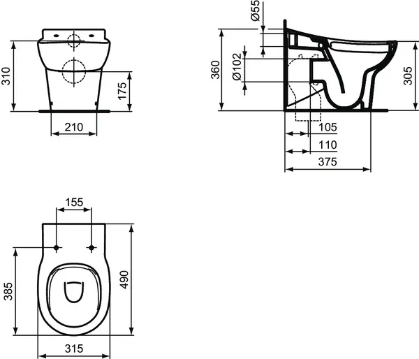 WC „Contour21Schools“ 31,5 × 36 × 49 cm WC „Contour21Schools“ 31,5 × 36 × 49 cm