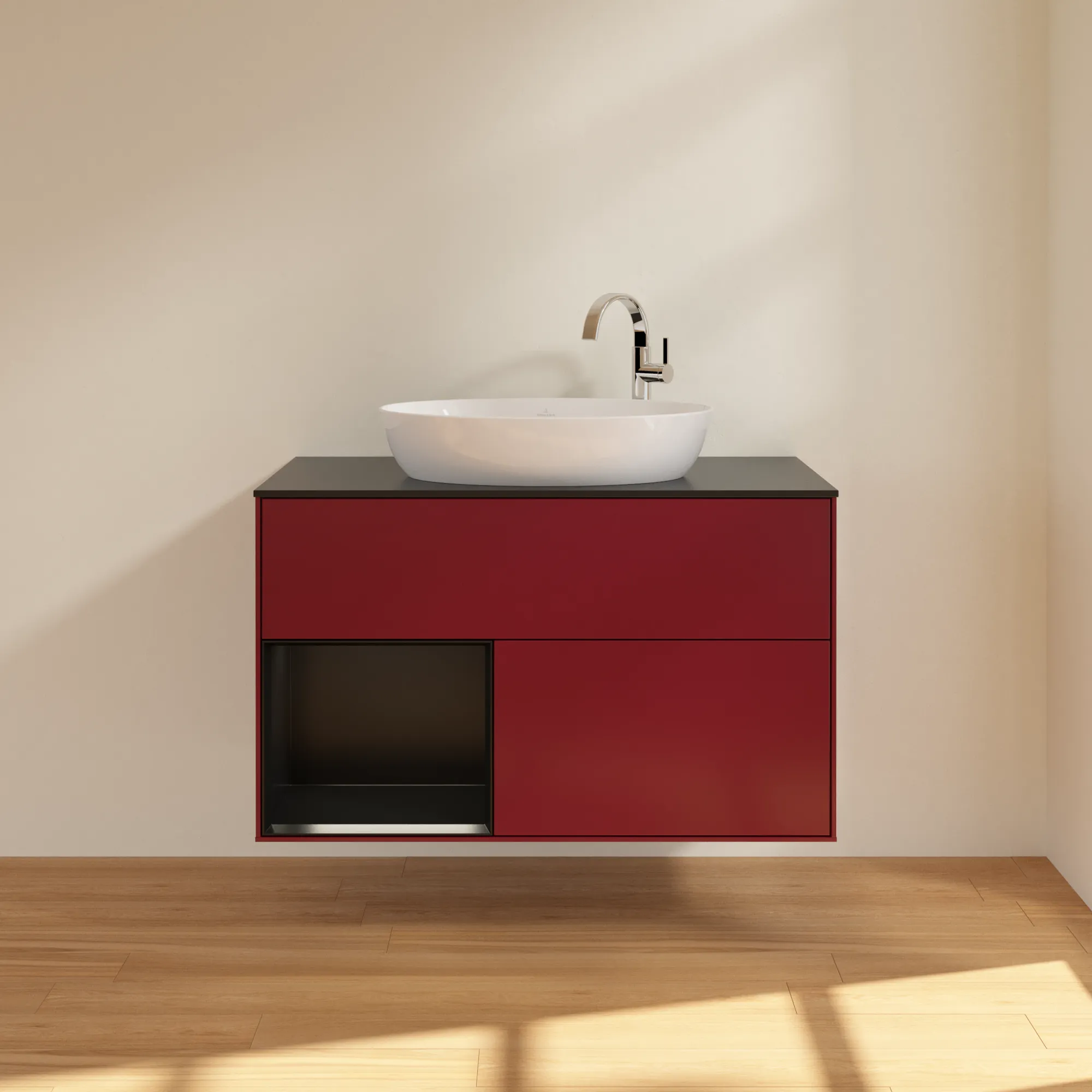 Villeroy & Boch Waschbeckenunterschrank Finion F89, 1000x603x501 mm, Peony Matt Lacquer, mit Beleuchtung und Push-to-open Funktion Villeroy & Boch Waschbeckenunterschrank Finion F89, 1000x603x501 mm, Peony Matt Lacquer, mit Beleuchtung und Push-to-open Funktion