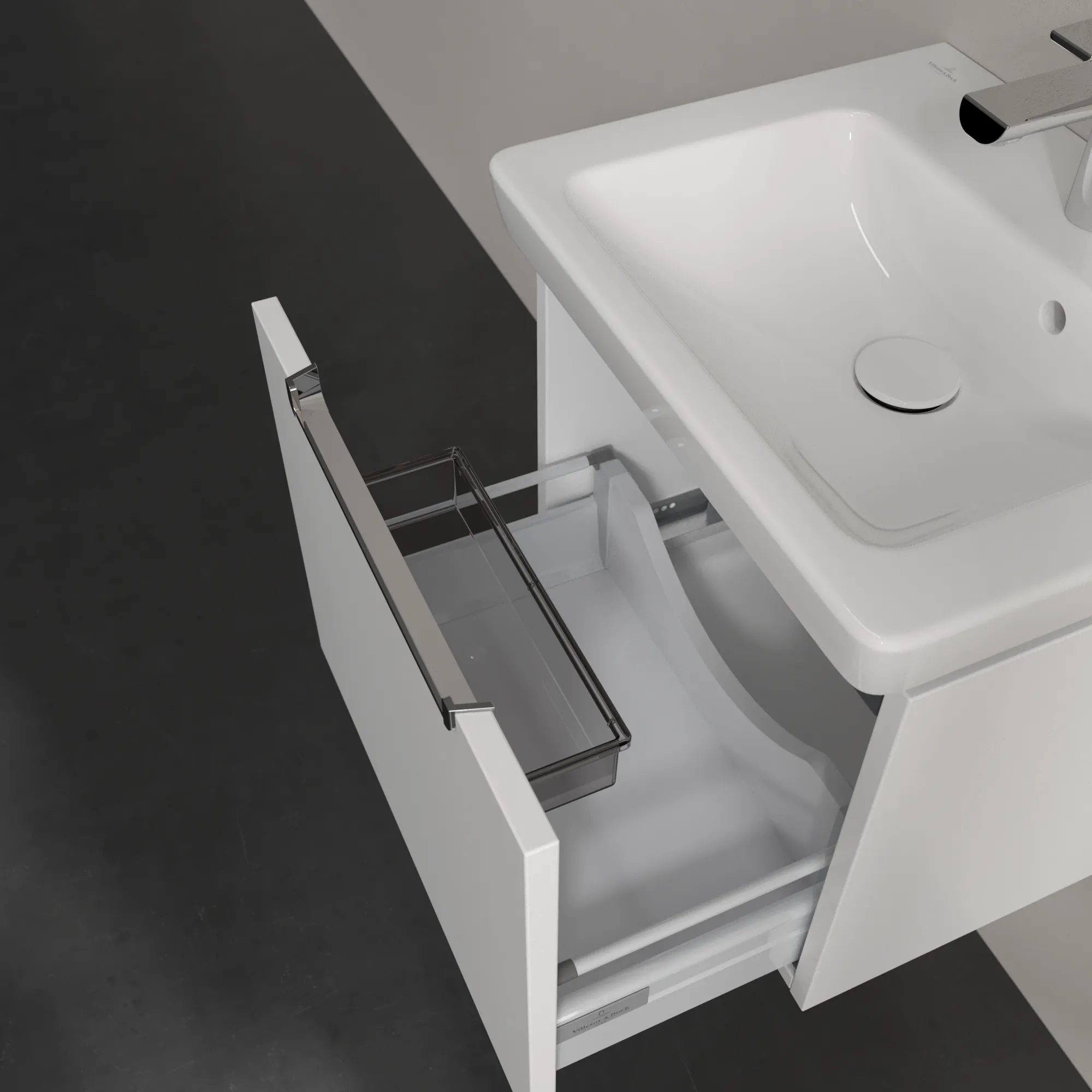 Villeroy & Boch Waschtischunterschrank „Subway 2.0“ 485 × 420 × 379 mm Weiß Matt, für Becken mittig, ohne Beleuchtung Villeroy & Boch Waschtischunterschrank „Subway 2.0“ 485 × 420 × 379 mm Weiß Matt, für Becken mittig, ohne Beleuchtung