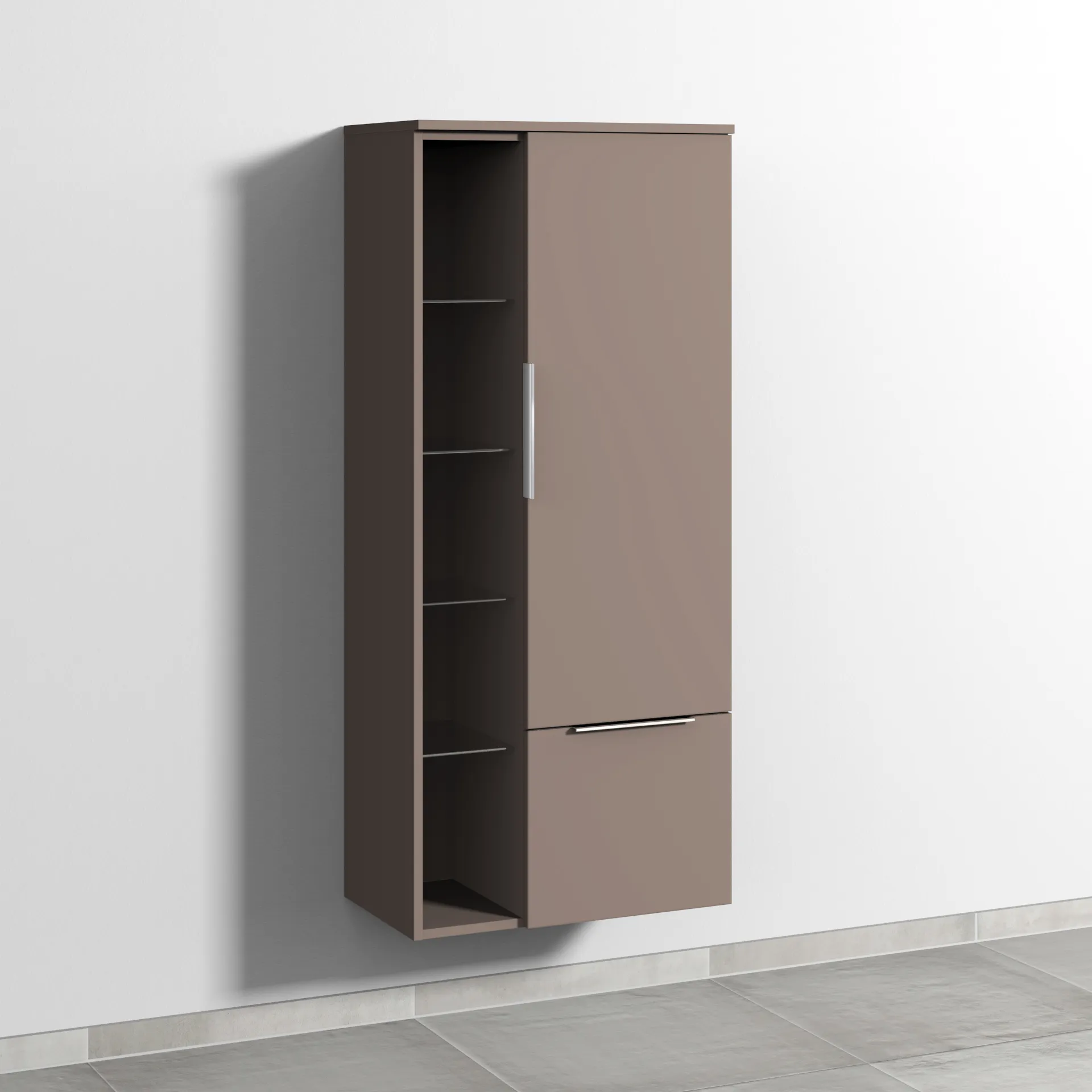 Sanipa Stauraumschrank „3way“ 600 × 1360 × 345 mm Anschlag rechts, in Taupe (matt), Anschlag rechts