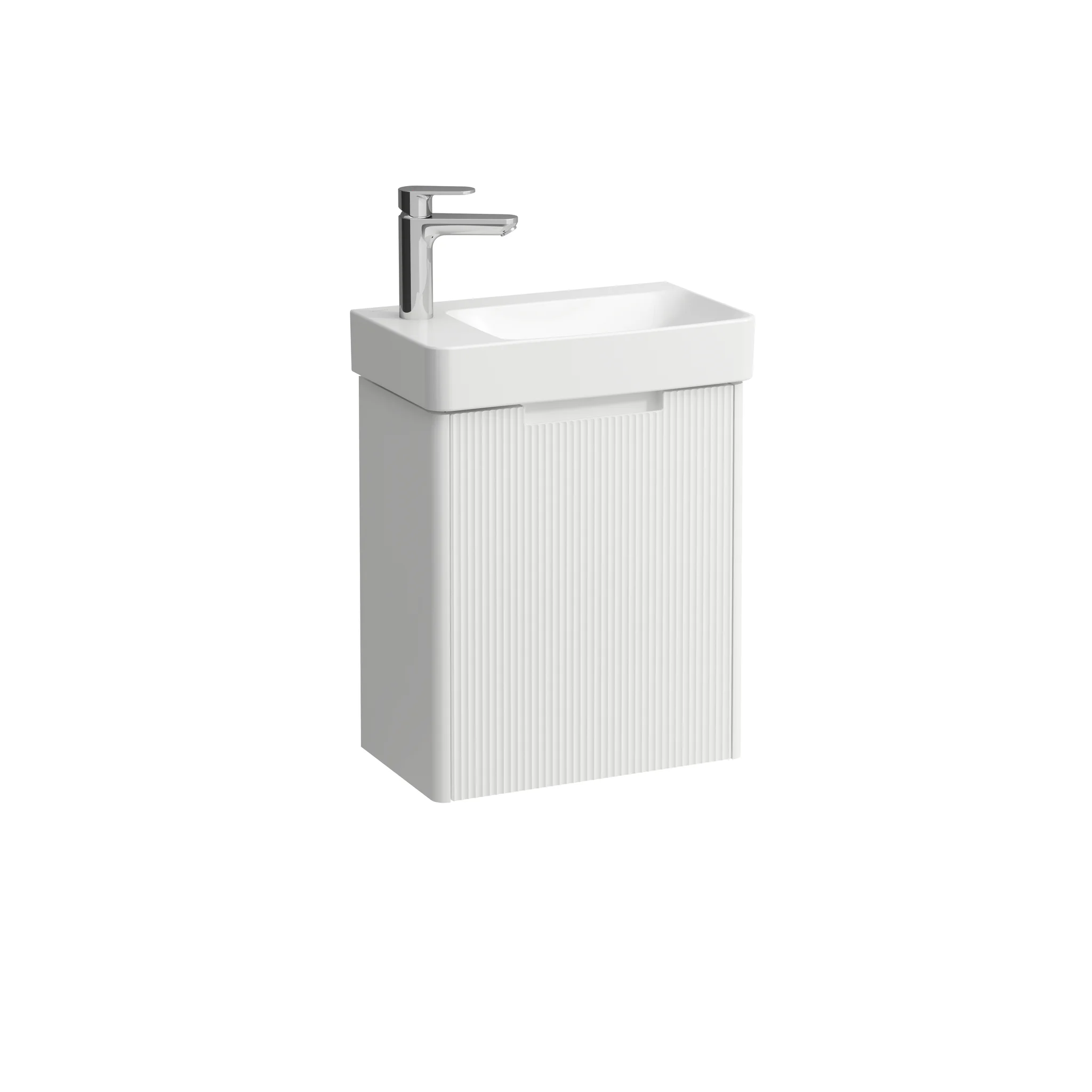 Laufen PRO X Waschtisch-Set mit Waschtischunterschrank Juna, Hängeschrank links ohne Unterleuchte und Spiegelschrank, 480 x 280 mm