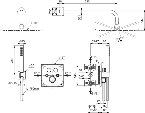 Armaturen-Paket 03 Ceratherm Navigo Chrom